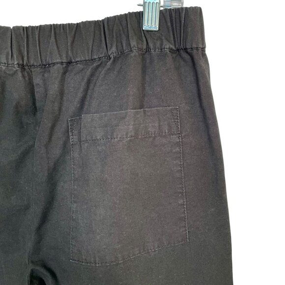 Proenza Schouler White Label Black Cotton Linen Wide Leg Pants Sz S - Picture 13 of 15